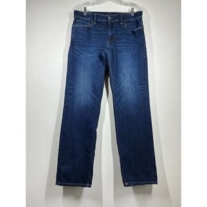 American Eagle Slim Straight Jeans Mens 32x30 Dark Wash Stretchy Flex Denim